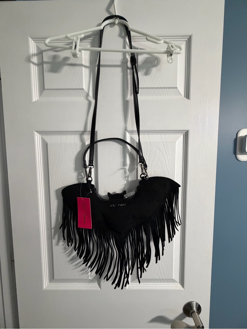 Fringe Crossbody Shoulder Bag - Black